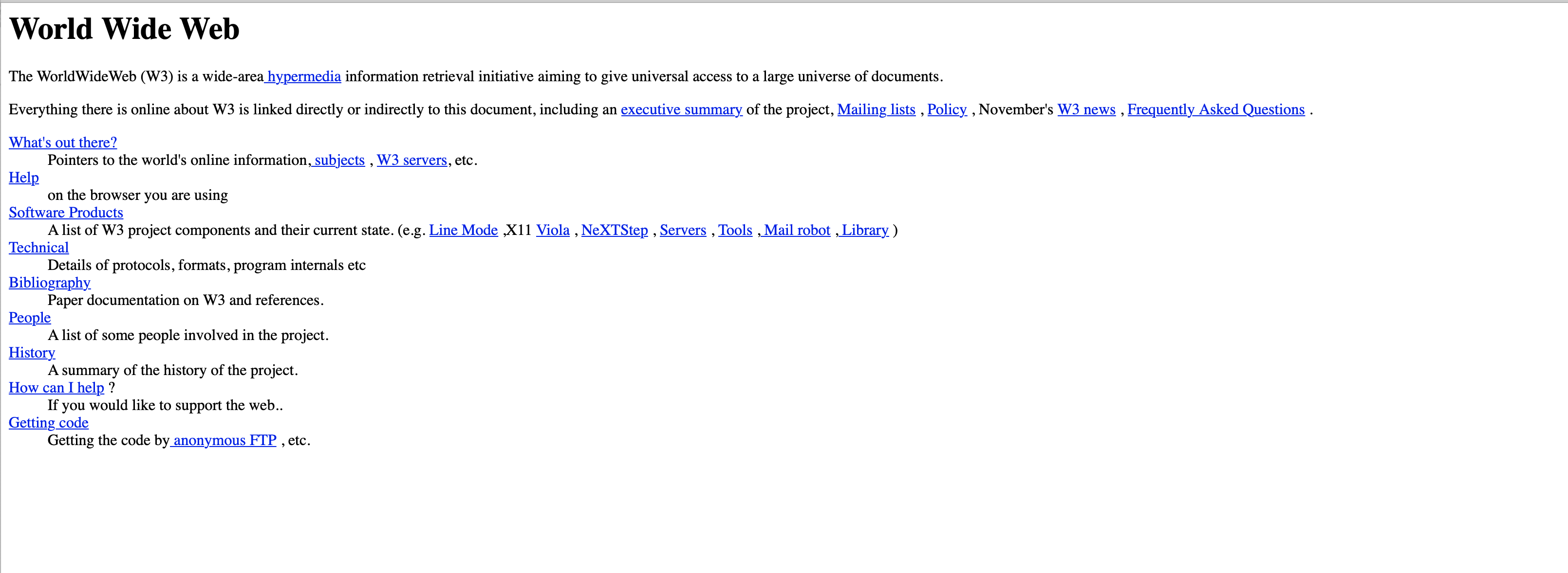 A web page rendered with no stylesheet: unstyled black text, default blue links and bare form controls stacked down the left edge